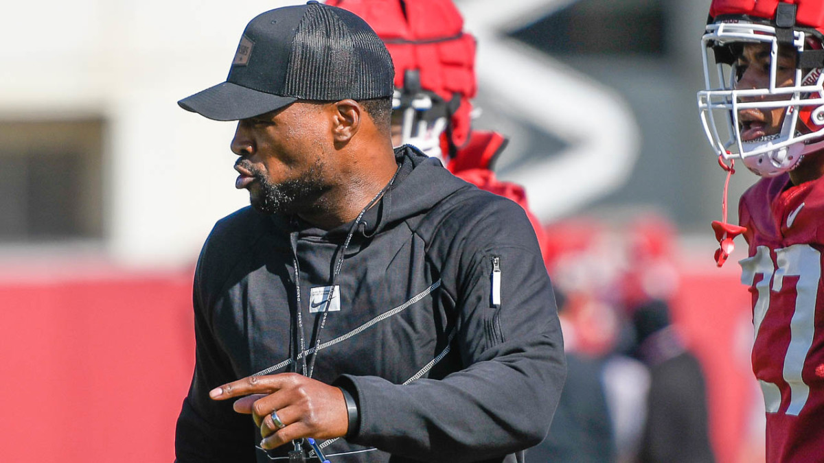 Razorbacks defensive coordinator Travis Williams during spring practice